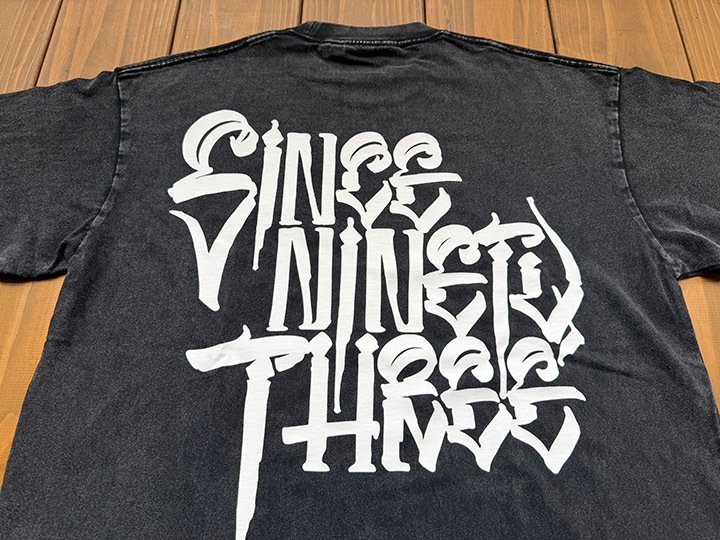 NICETY "SINCE NINETY THREE" 8.2oz dye washed Tshirt / black washed
