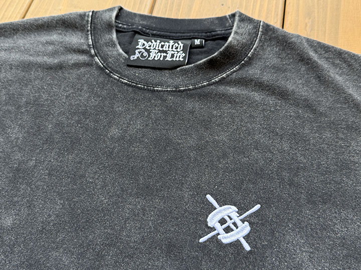 NICETY "SINCE NINETY THREE" 8.2oz dye washed Tshirt / black washed