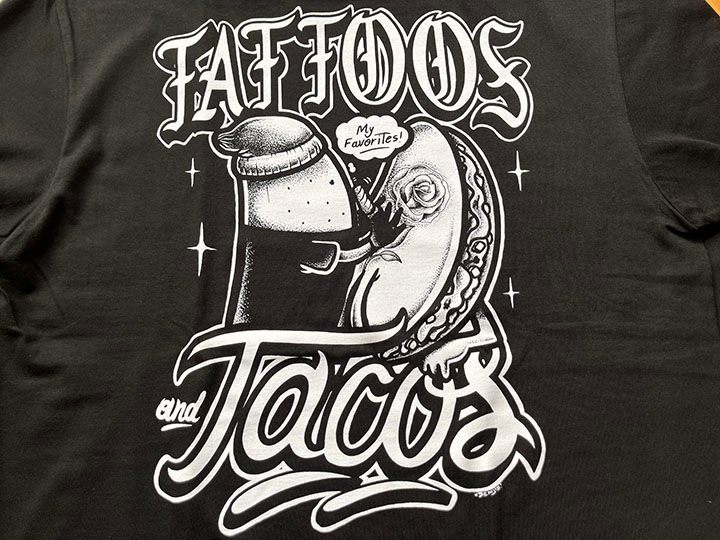 OSSANTHEHOOD longsleeve Tshirt (tat&taco) black & white