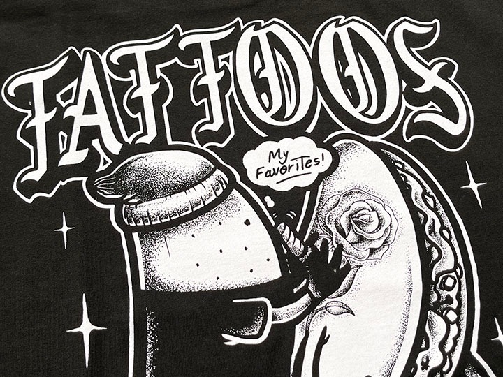 OSSANTHEHOOD longsleeve Tshirt (tat&taco) black & white