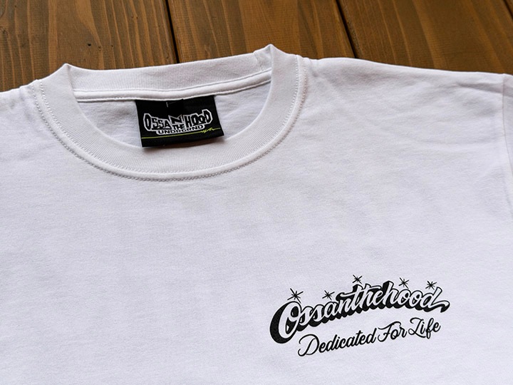 OSSANTHEHOOD 7.2oz heavyweight Tshirt (highjump) / white