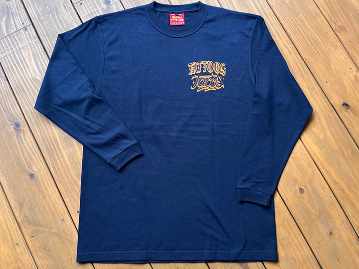 OSSANTHEHOOD longsleeve Tshirt (tat&taco) navy & orange