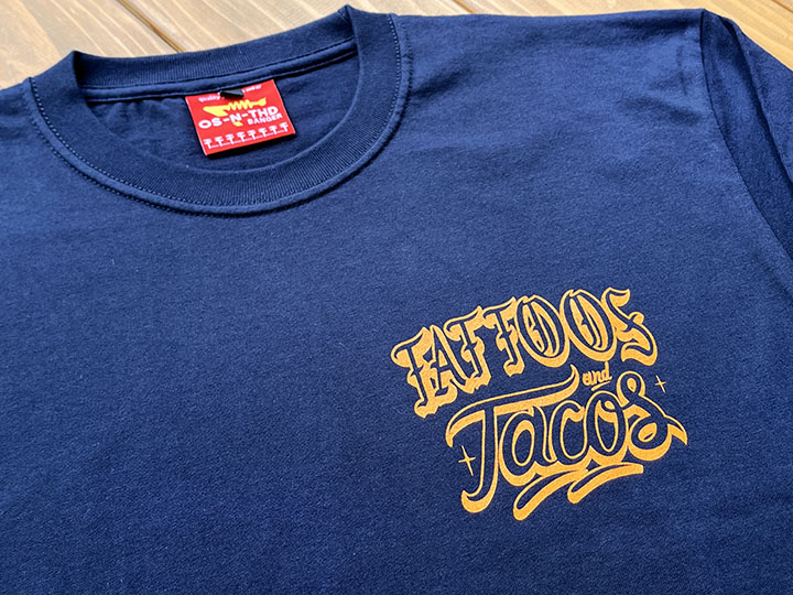 OSSANTHEHOOD longsleeve Tshirt (tat&taco) navy & orange