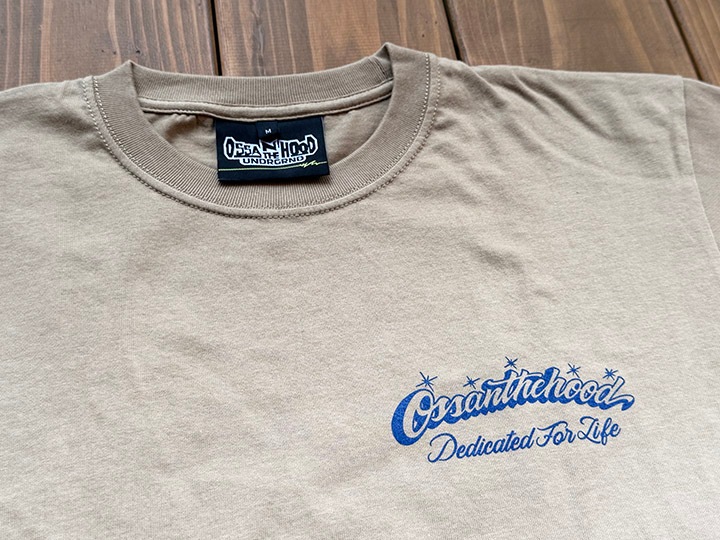 OSSANTHEHOOD 7.2oz heavyweight Tshirt (highjump) / khaki x navy