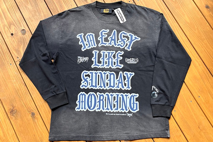 NICETY garment dye longsleeve Tshirt (easy) / black washed