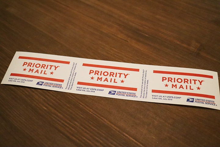 USPS official label / 3 x 5 sheet