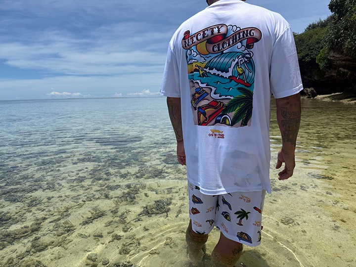 OSSANTHEHOOD Φξ dry fit Tshirt (summer madness) white