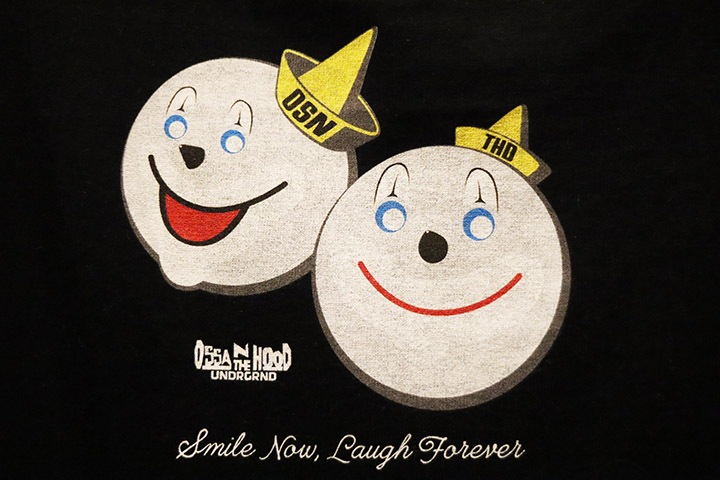 OSSANTHEHOOD infant tee & romper (laugh) / black