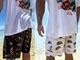 OSSANTHEHOOD ��Φξ�� dry fit shorts (summer madness) white