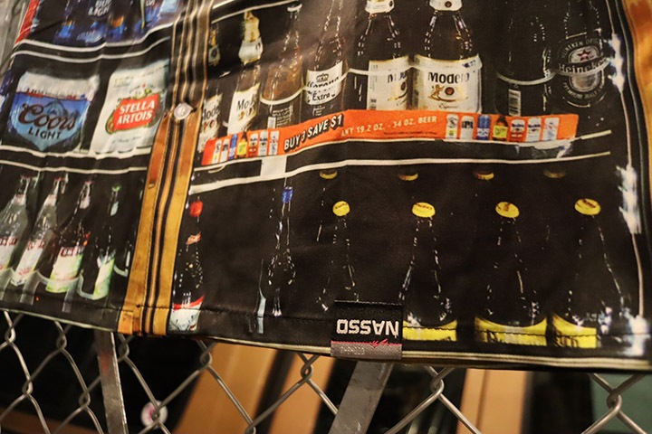 OSSANTHEHOOD nylon open collar shirt (beers)