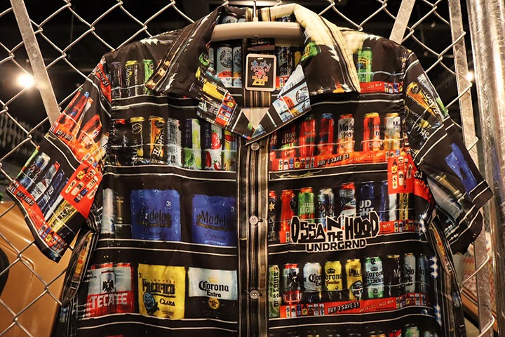 OSSANTHEHOOD nylon open collar shirt (beers)