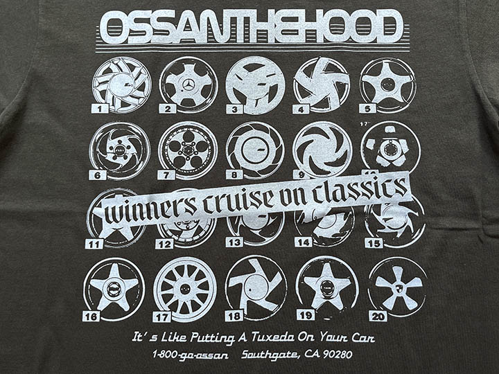 OSSANTHEHOOD 7.2oz heavyweight Tshirt (rim) / dark charcol