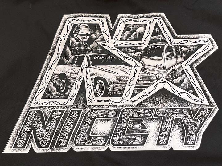 NICETY check fleece lined nylon jacket (star 2024) / black 