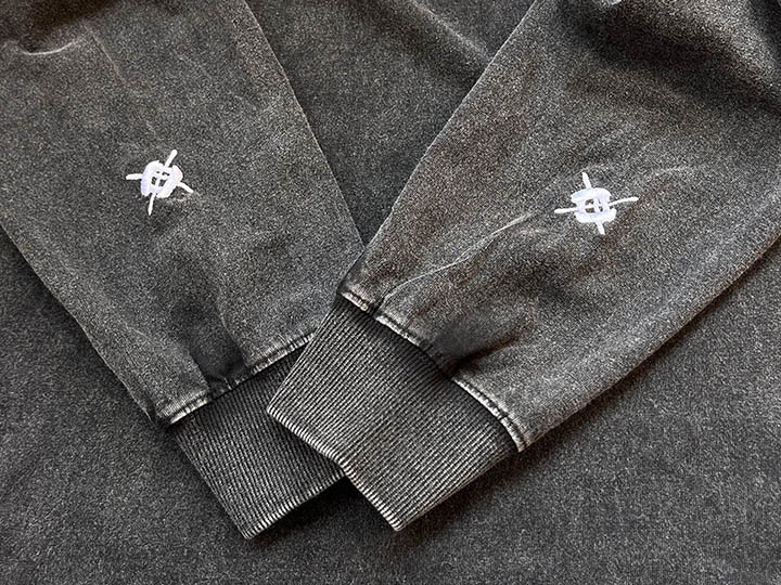 NICETY 8.2oz garment dye longsleeve Tshirt (since) / washed black