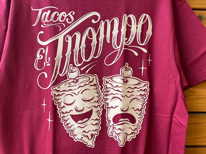 Tacos El Trompo Tshirt (trompo) / burgandy