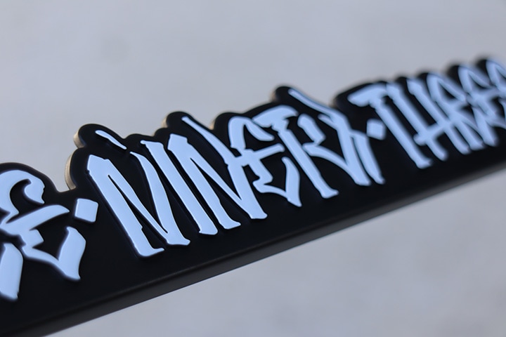 NICETY "SINCE NINETY THREE" license plate frame / black & white