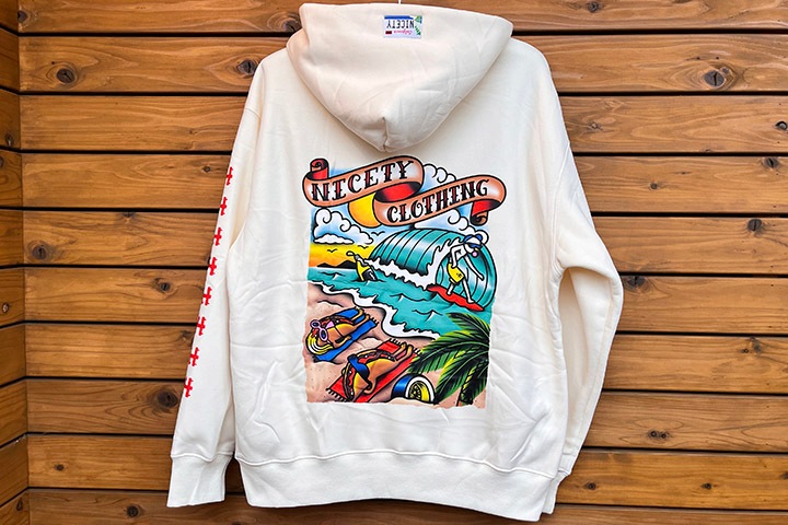 NICETY 13oz pile lined hoodie (banger) / off white