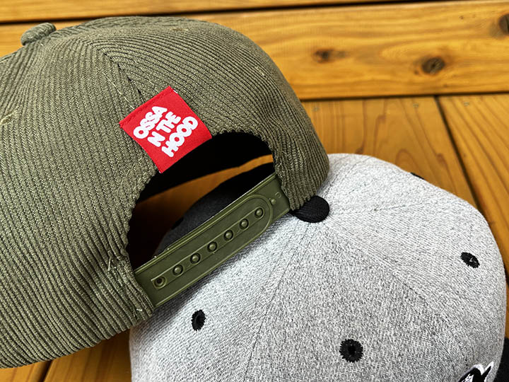 OSSANTHEHOOD snapback cap (og face) / olive cords