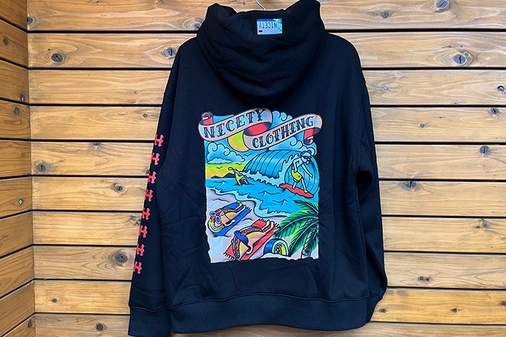 NICETY 13oz pile lined hoodie (banger) / black