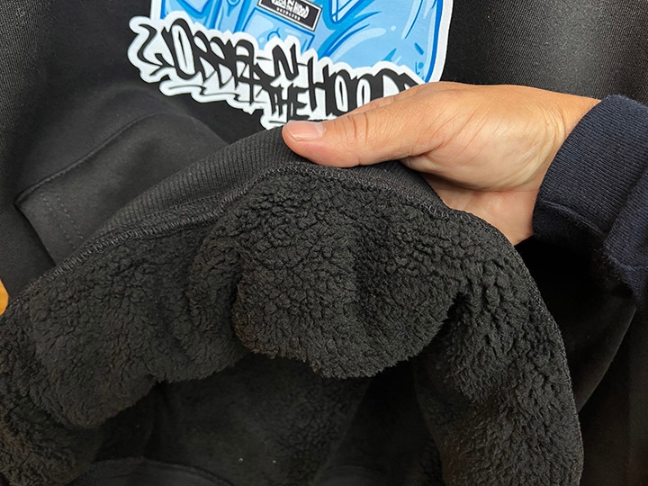 NICETY 13oz pile lined hoodie (banger) / black