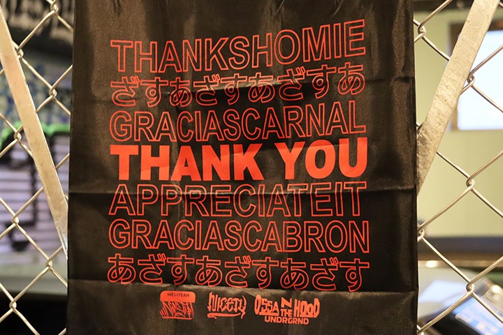 OSSANTHEHOOD folding nylon ����bag / black