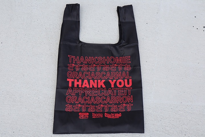 OSSANTHEHOOD folding nylon ����bag / black