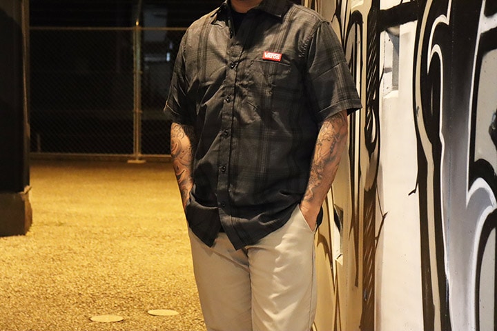 OSSANTHEHOOD check button shirt (vatos) / dark charcol