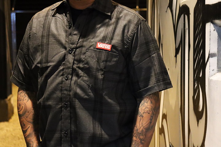 OSSANTHEHOOD check button shirt (vatos) / dark charcol