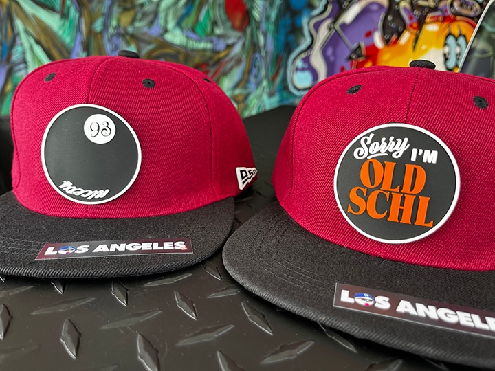 OSSANTHEHOOD "2 face" snapback cap / black x burgandy