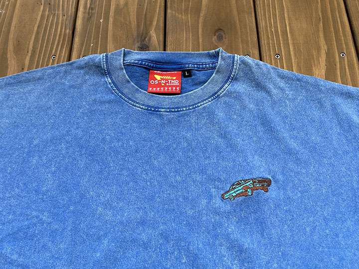 OSSANTHEHOOD 8.2oz garment dye Tshirt (high-2) / blue