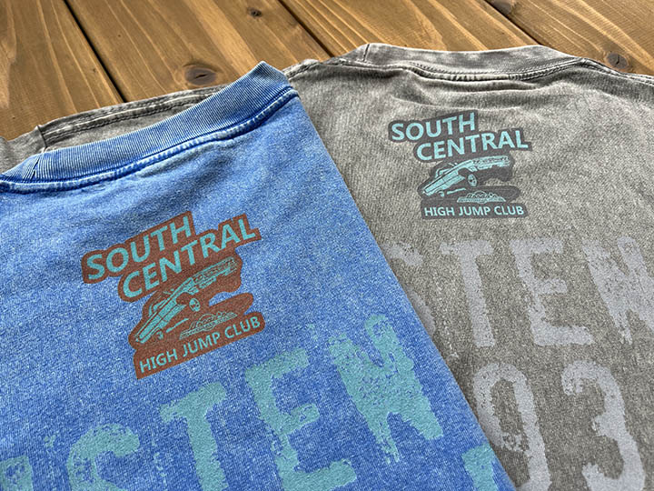 OSSANTHEHOOD 8.2oz garment dye Tshirt (high-2) / blue