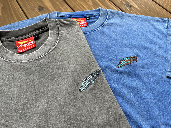 OSSANTHEHOOD 8.2oz garment dye Tshirt (high-2) / blue