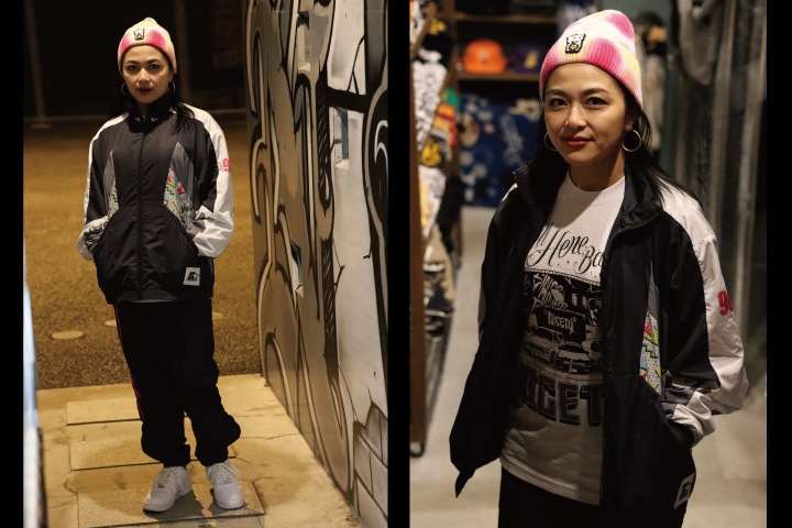 OSSANTHEHOOD shaka-shaka nylon set up / black & gray