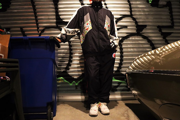 OSSANTHEHOOD shaka-shaka nylon set up / black & gray