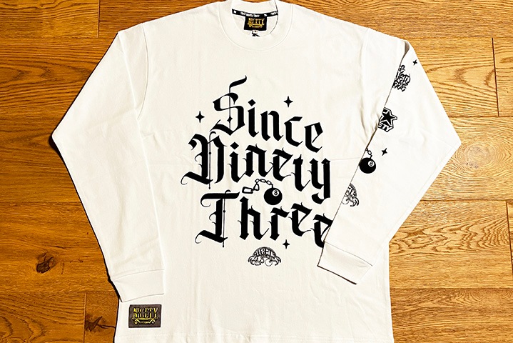 "SINCE NINETY THREE" 10.2oz. ultra heavyweight LS Tshirt / white