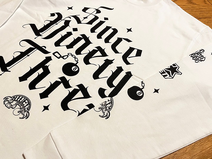 "SINCE NINETY THREE" 10.2oz. ultra heavyweight LS Tshirt / white