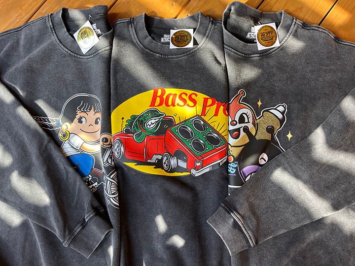 BENJIE ESCOBAR 12oz. crewneck sweat (bass) / charcol gray