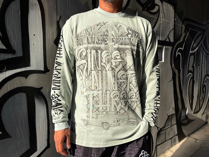 "SINCE NINETY THREE" longsleeve Tshirt / stone green