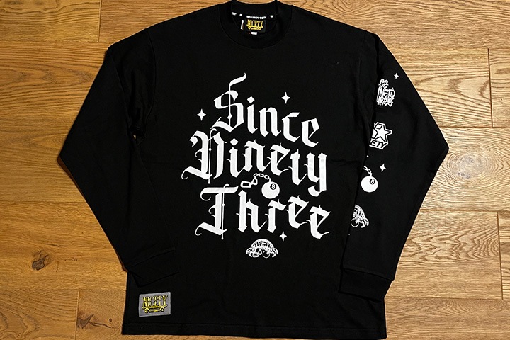 "SINCE NINETY THREE" 10.2oz. ultra heavyweight LS Tshirt / black