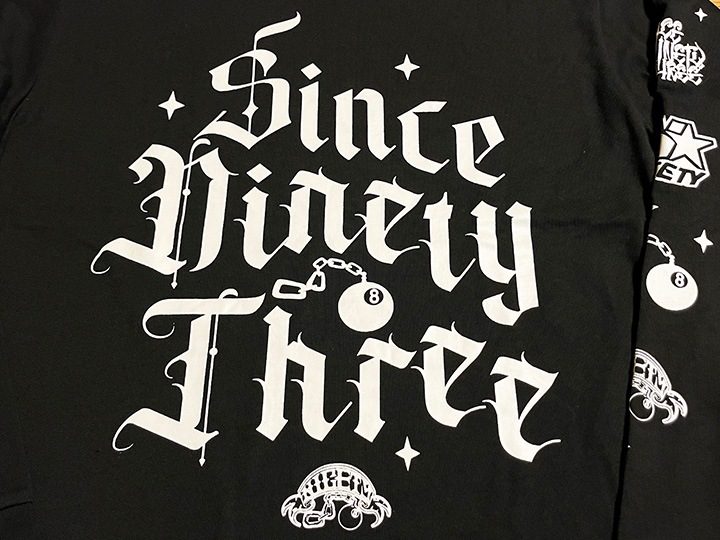 "SINCE NINETY THREE" 10.2oz. ultra heavyweight LS Tshirt / black
