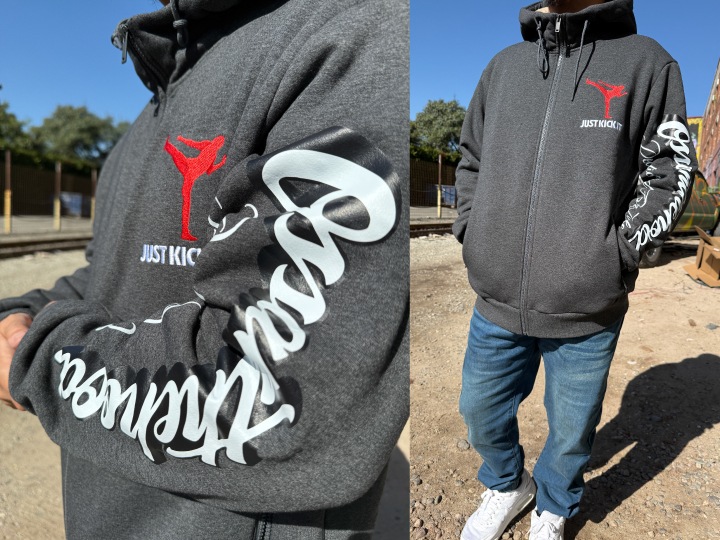 OSSANTHEHOOD sherpa lined zipup hood (kickit) / charcol