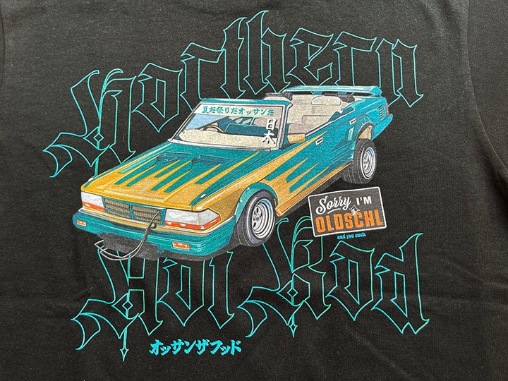 OSSANTHEHOOD 7.2oz heavyweight Tshirt (hotrod) / black