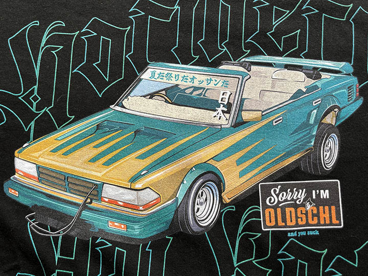 OSSANTHEHOOD 7.2oz heavyweight Tshirt (hotrod) / black