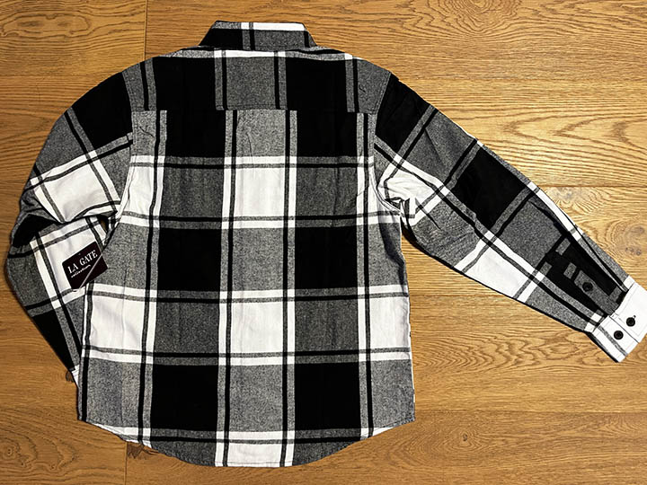 LA GATE check frannel shirt / bk