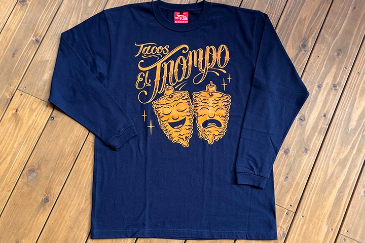 Tacos El Trompo longsleeve Tshirt (trompo) / navy x orange