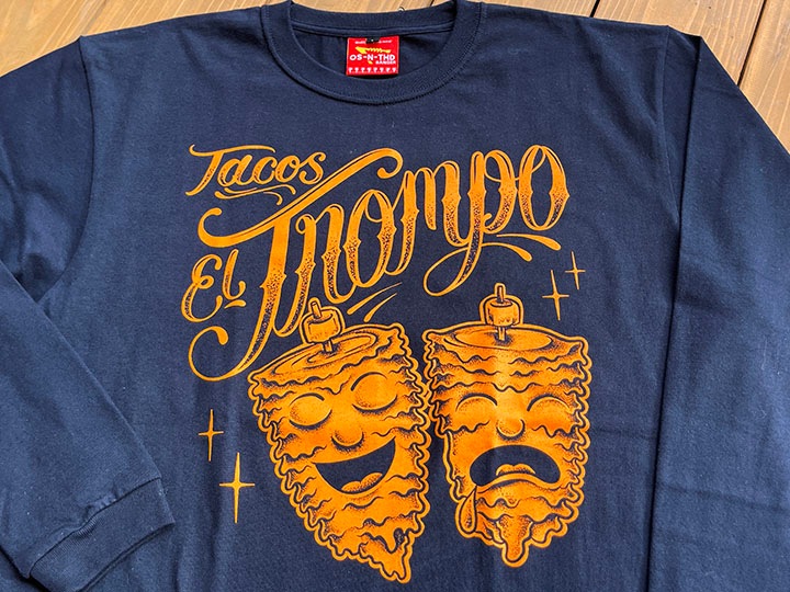 Tacos El Trompo longsleeve Tshirt (trompo) / navy x orange