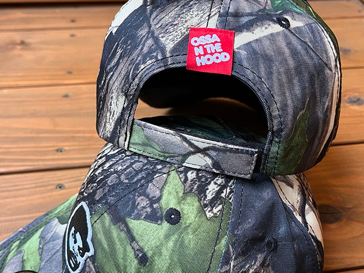 OSSANTHEHOOD camo dad hat (og face)