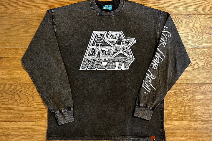 NICETY 8.2oz garment dye longsleeve Tshirt (star 2024) / dark charcol