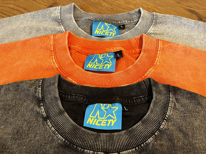 NICETY 8.2oz garment dye longsleeve Tshirt (star 2024) / dark charcol