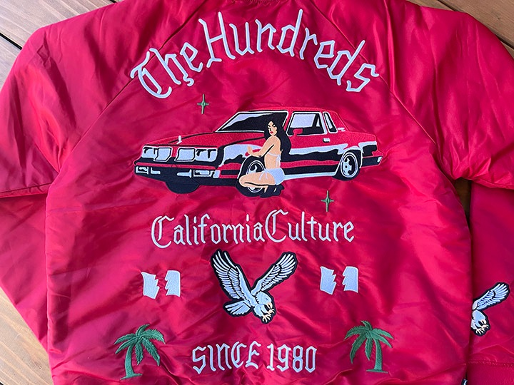 HUNDREDS satin studium jacket (cali) / red
